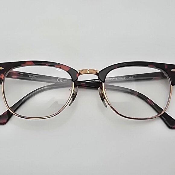 Ray-Ban RB5154 8118 Clubmaster Pink Havana Rose Gold Eyeglasses Frame 51-21-145 - Picture 10 of 12